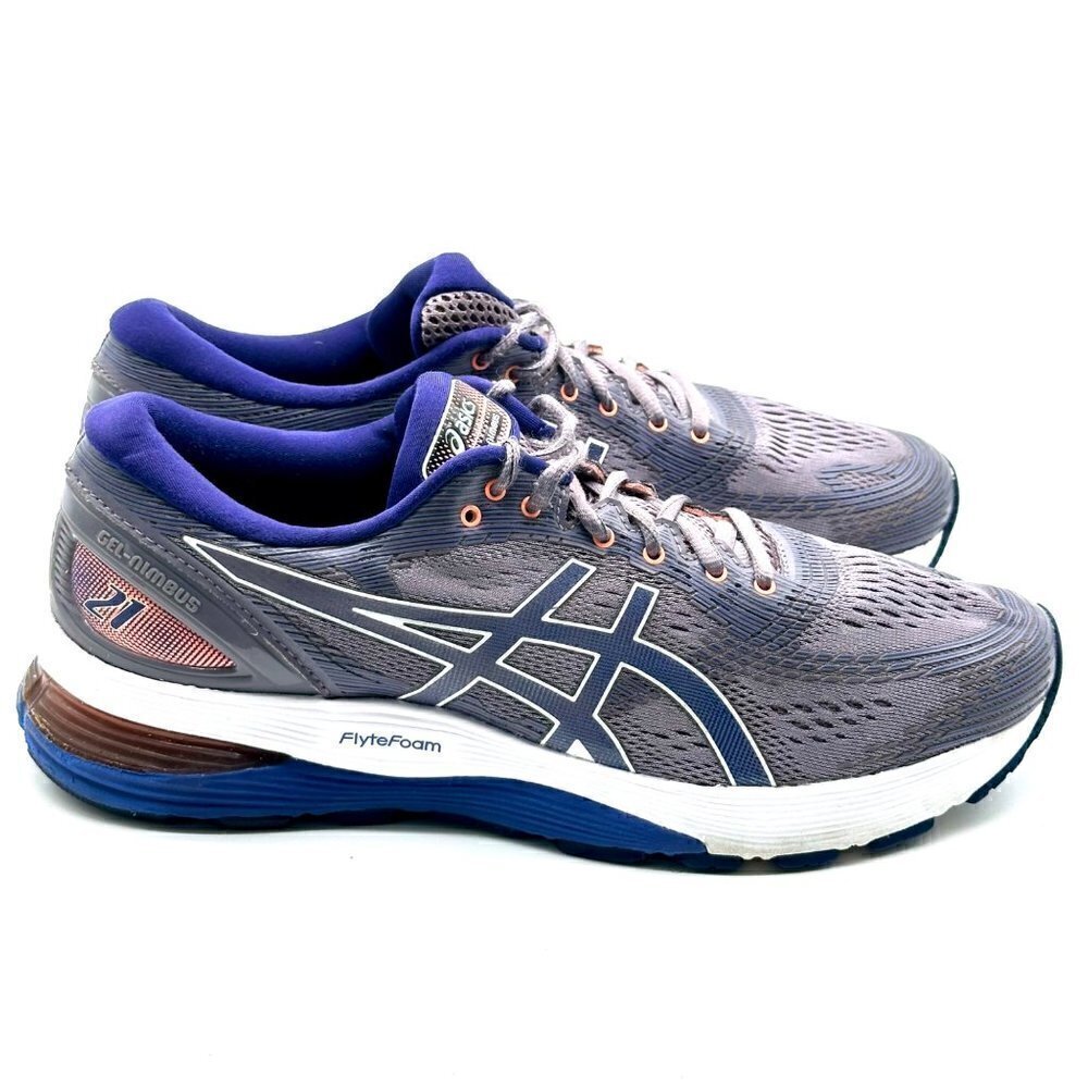 ASICS Gel Nimbus 21 Blue & White Running Sneakers Women’s Size  11 - Picture 3 of 10